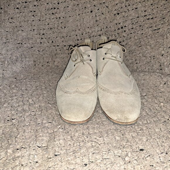 HESCHUNG-Beige Suede Brogue Lace Up Loafers-Size 7.5 UK/9 US-Very Good - Picture 3 of 8